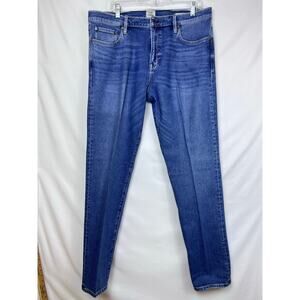 Flint and Tinder Mens 36 x 32 Blue Slim Fit Preppy Y2K Straight Leg Denim Jeans